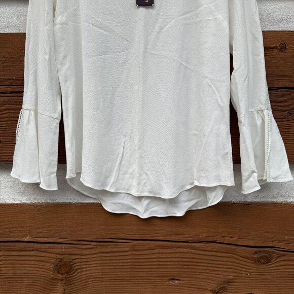 JOHNSTON & MURPHY Women’s Bell Sleeves Top Cream, Crepe, Sz Small S 45-1544 NWT - Picture 7 of 16